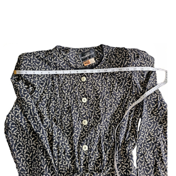 Molly Malloy Vintage Romper 80s 90s Floral Black White Jumpsuit - Picture 8 of 16